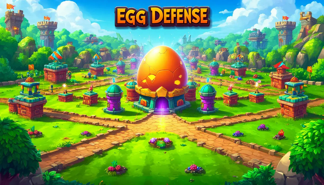 Tactical lanes with defenses protecting the central egg