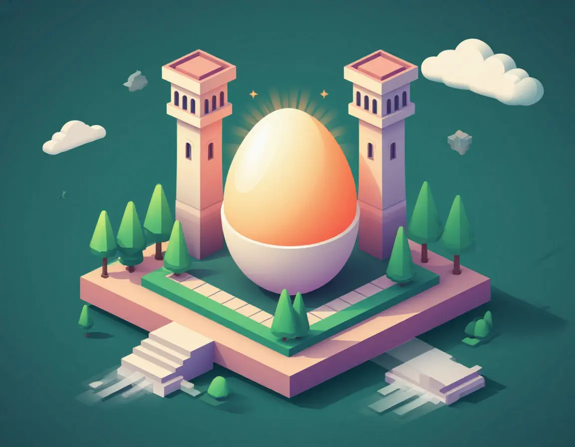 Overview illustration of defenses protecting a glowing egg